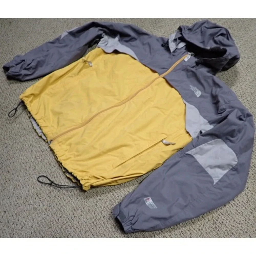 The North‎ Face Hydrenalite Jacket Mens Large Yellow Grey Excellent Windbreaker